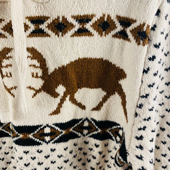 American Eagle Elk Fairisle Super Soft Hooded Sweater Size Medium - Picture 8 of 8
